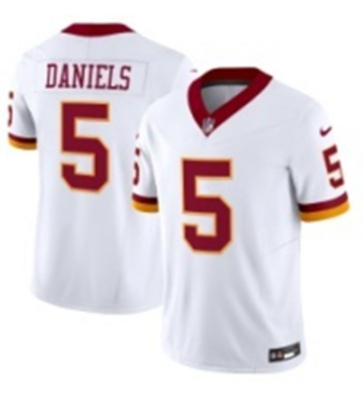 Men 2025 Washington Commanders #5 Daniels White Four generations Nike Limited NFL Jersey 02->washington commanders->NFL Jersey